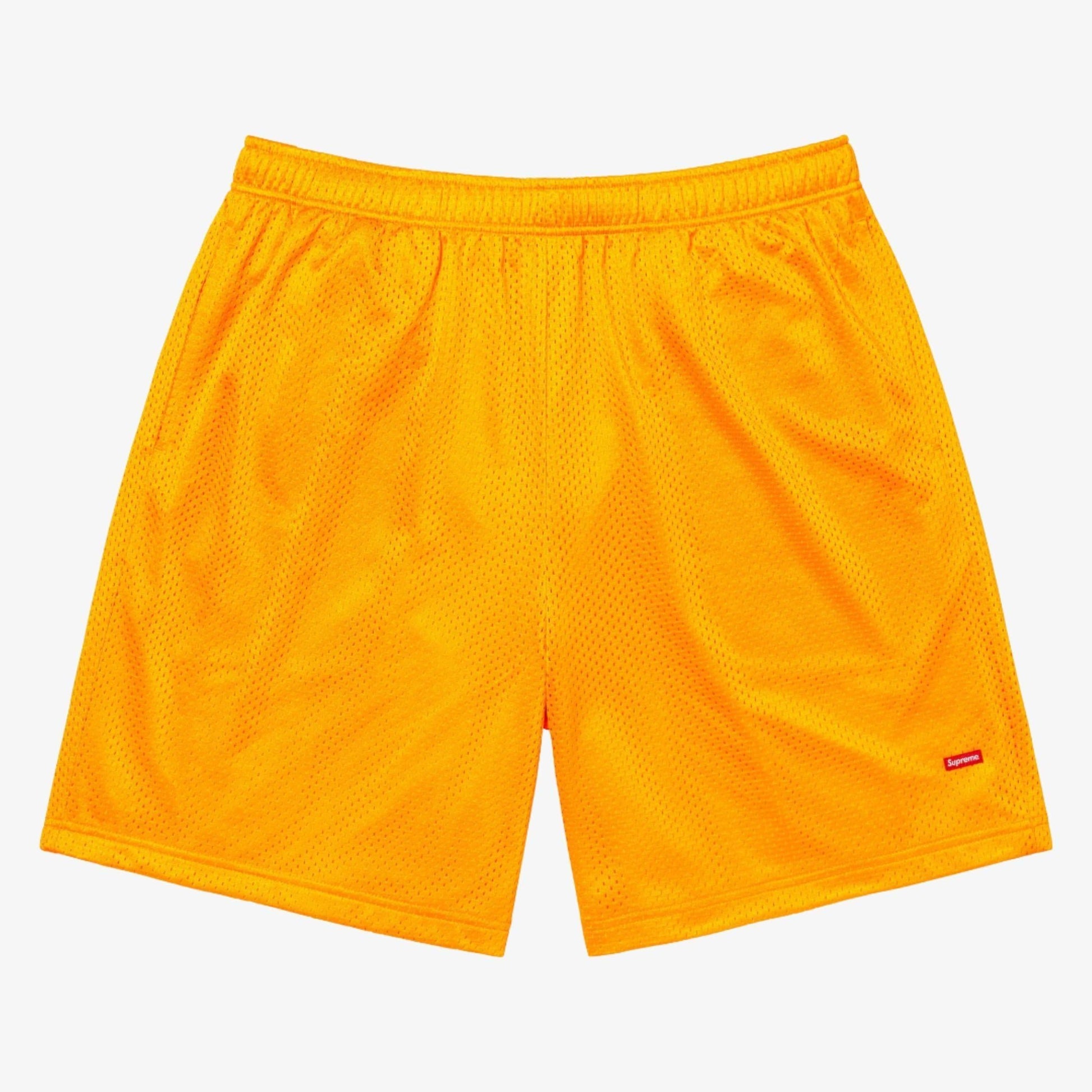 Supreme Baggy Mesh Short 'Small Box' Gold (SS23) [SS23SH34-GOLD] Casual Fashion Bottoms for Unisex Adult Mens Hypebeast - AVBL MRKT (1)
