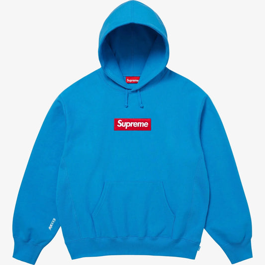 Supreme 'Box Logo' Pullover Hooded Sweatshirt Cyan Blue / Red (FW25) [FW25SW14-CYAN] Casual Fashion Hoodie Sweater for Unisex Adult Mens Hypebeast - AVBL MRKT (1)