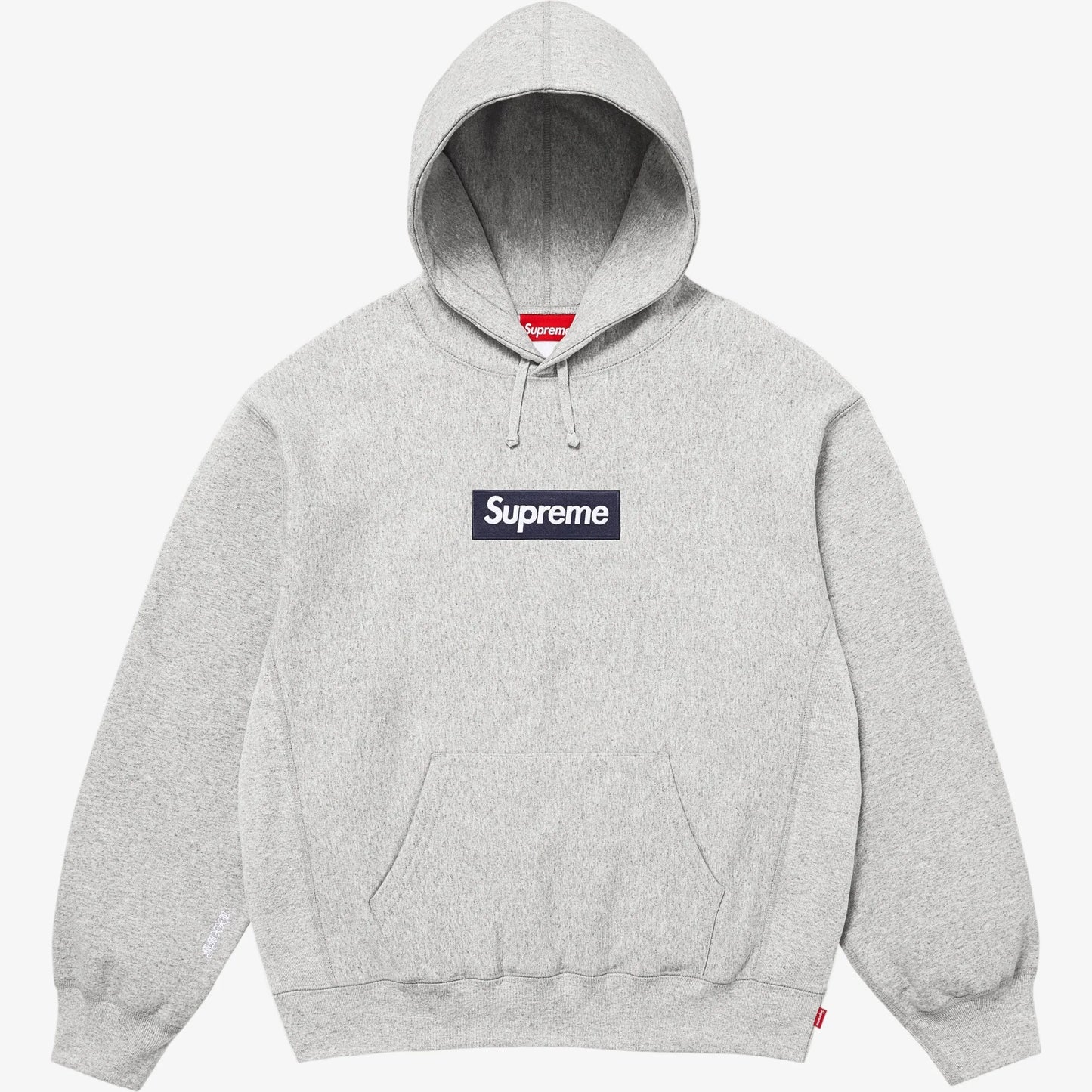 Supreme 'Box Logo' Pullover Hooded Sweatshirt Heather Grey / Navy Blue (FW25) [FW25SW14-HEATHER-GREY] Casual Fashion Hoodie Sweater for Unisex Adult Mens Hypebeast - AVBL MRKT (1)