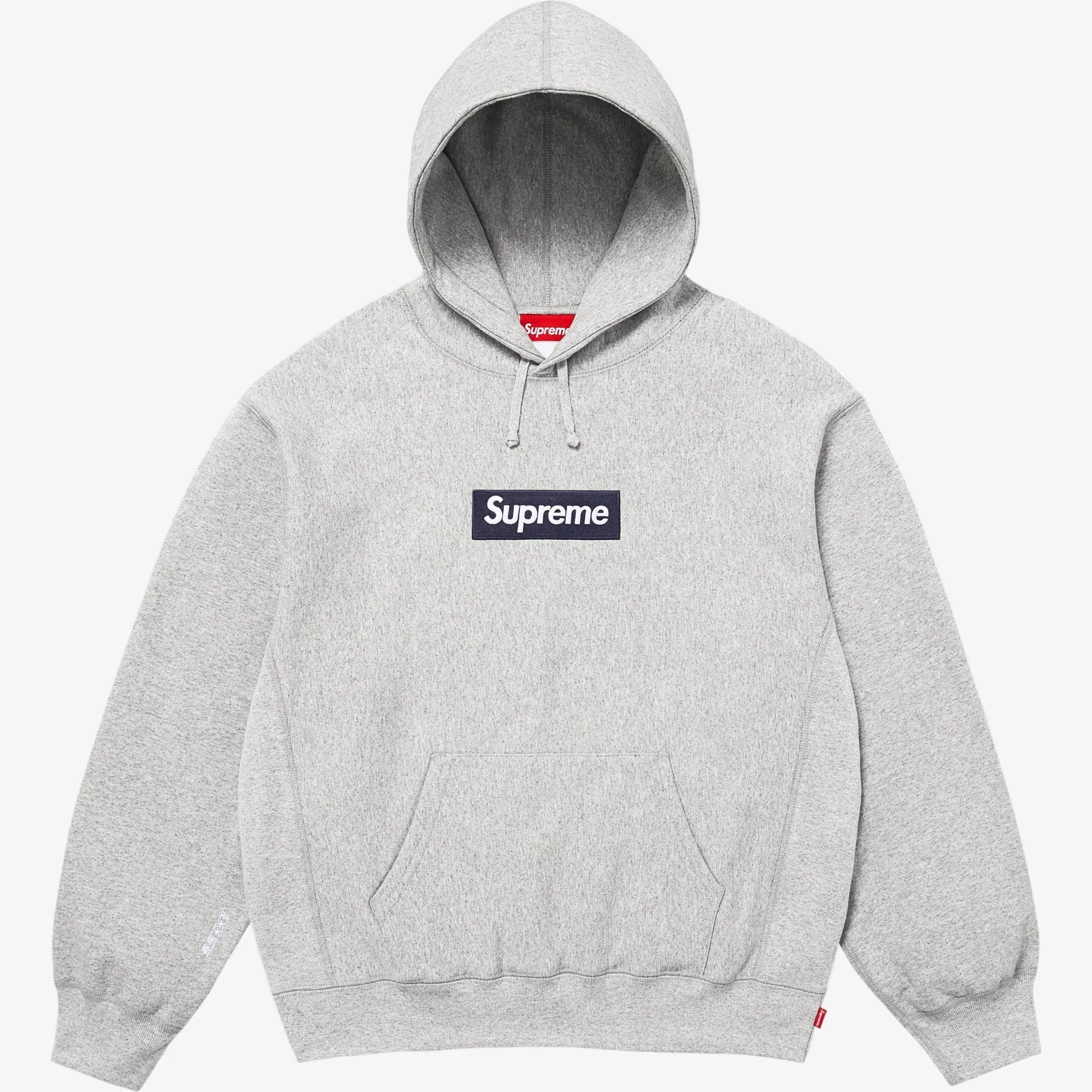 Supreme 'Box Logo' Pullover Hooded Sweatshirt Heather Grey / Navy Blue (FW25) [FW25SW14-HEATHER-GREY] Casual Fashion Hoodie Sweater for Unisex Adult Mens Hypebeast - AVBL MRKT (1)