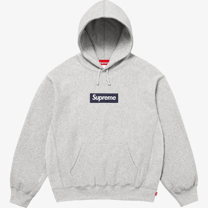Supreme 'Box Logo' Pullover Hooded Sweatshirt Heather Grey / Navy Blue (FW25) [FW25SW14-HEATHER-GREY] Casual Fashion Hoodie Sweater for Unisex Adult Mens Hypebeast - AVBL MRKT (1)