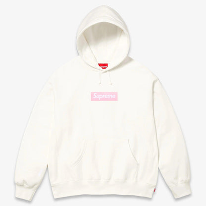 Supreme 'Box Logo' Pullover Hooded Sweatshirt White / Pink (FW25) [FW25SW14-WHITE] Casual Fashion Hoodie Sweater for Unisex Adult Mens Hypebeast - AVBL MRKT (1)