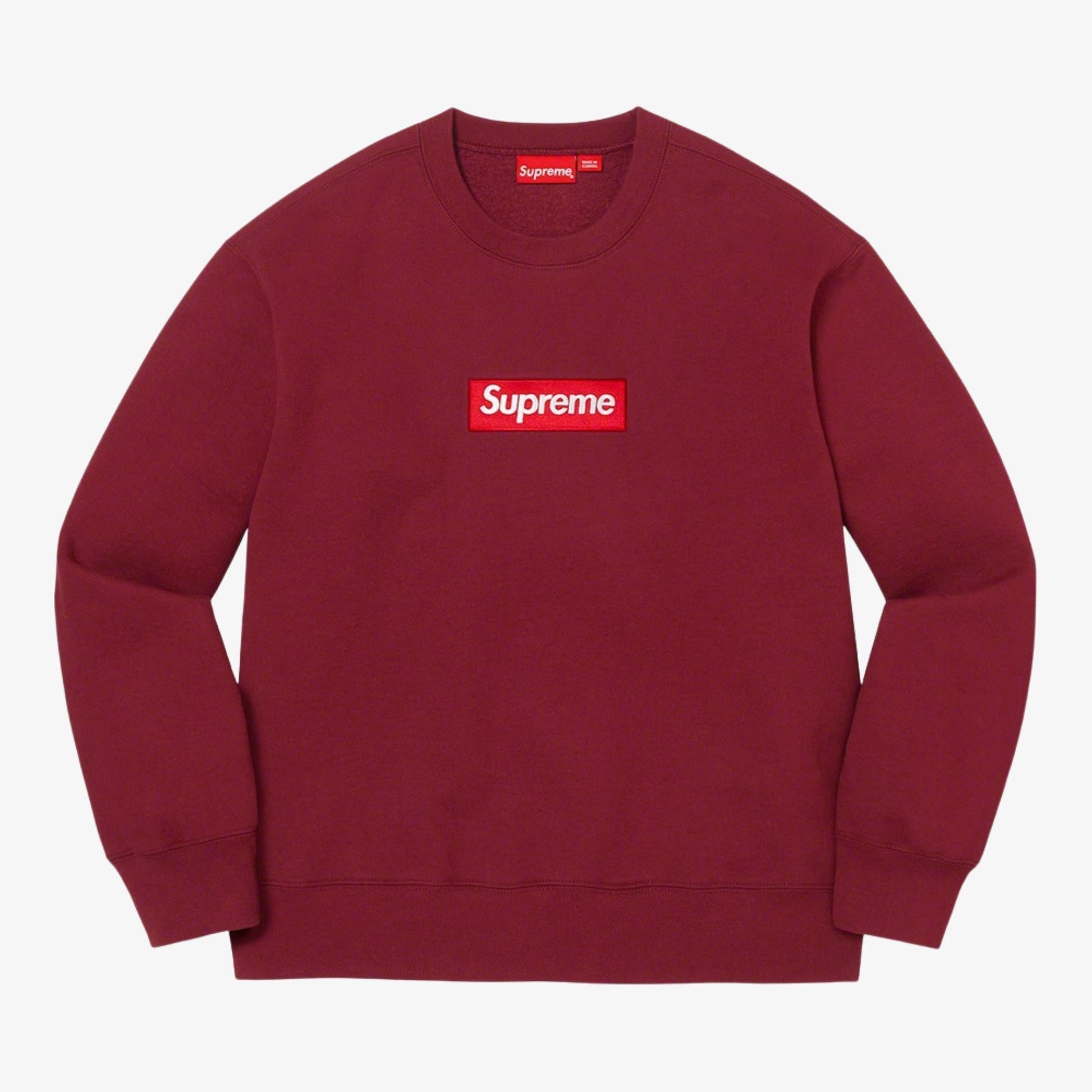 Supreme Crewneck Sweatshirt 'Box Logo' Cardinal (FW22) [FW22SW65-CARDINAL] Casual Fashion Sweater for Unisex Adult Mens Hypebeast - AVBL MRKT (1)