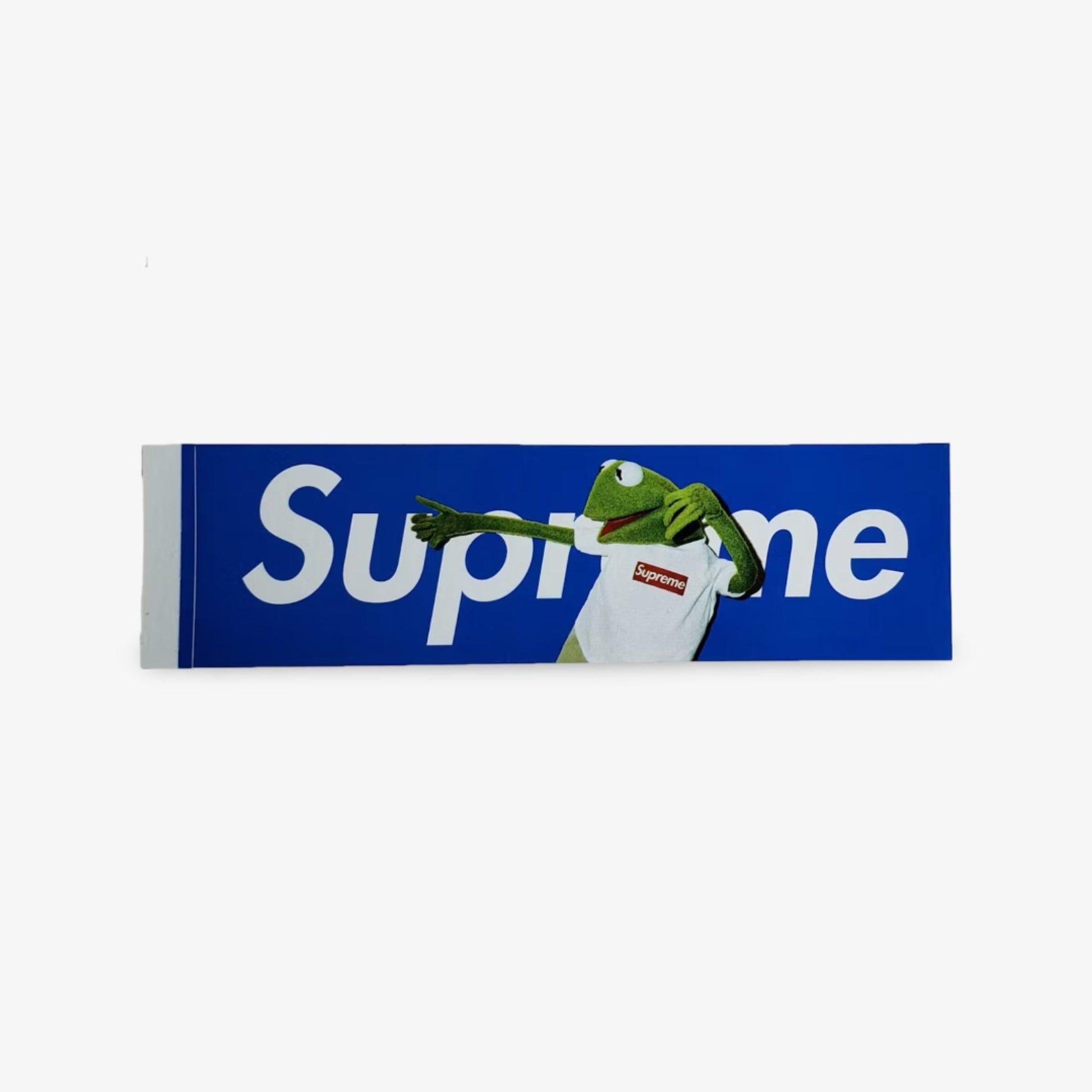 Supreme Sticker 'Box Logo Kermit The Frog' Blue (2008) Skateboard Vinyl Decal Graphic Artwork for Unisex Adult Mens Womens Kids GS Youth Hypebeast Skateboard Vinyl Decal Graphic Artwork for Unisex Adult Mens Womens Kids GS Youth Hypebeast - AVBL MRKT (1)