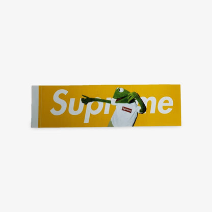 Supreme Sticker 'Box Logo Kermit The Frog' Yellow (2008) Skateboard Vinyl Decal Graphic Artwork for Unisex Adult Mens Womens Kids GS Youth Hypebeast Skateboard Vinyl Decal Graphic Artwork for Unisex Adult Mens Womens Kids GS Youth Hypebeast - AVBL MRKT (1)