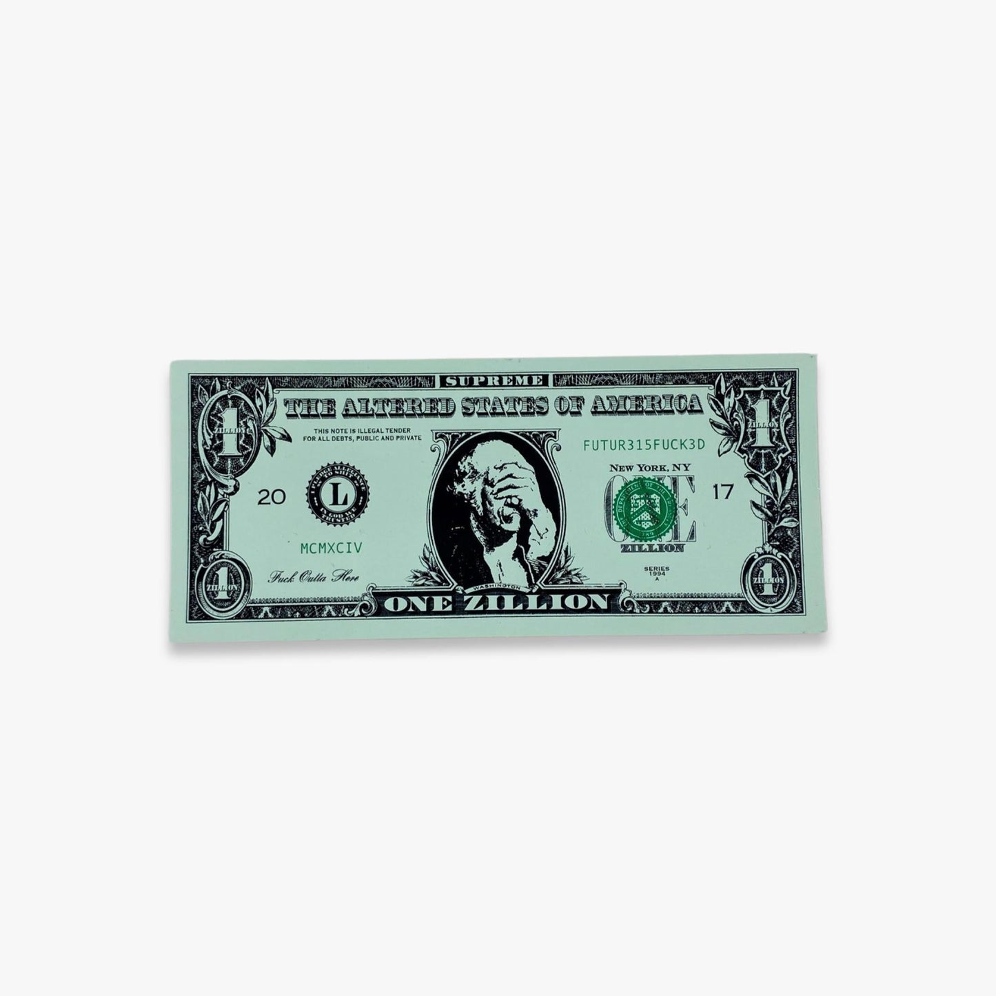 Supreme Sticker 'Dollar Bill' Green (FW17) Skateboard Vinyl Decal Graphic Artwork for Unisex Adult Mens Womens Kids GS Youth Hypebeast Skateboard Vinyl Decal Graphic Artwork for Unisex Adult Mens Womens Kids GS Youth Hypebeast - AVBL MRKT (1)
