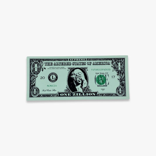 Supreme Sticker 'Dollar Bill' Green (FW17) Skateboard Vinyl Decal Graphic Artwork for Unisex Adult Mens Womens Kids GS Youth Hypebeast Skateboard Vinyl Decal Graphic Artwork for Unisex Adult Mens Womens Kids GS Youth Hypebeast - AVBL MRKT (1)