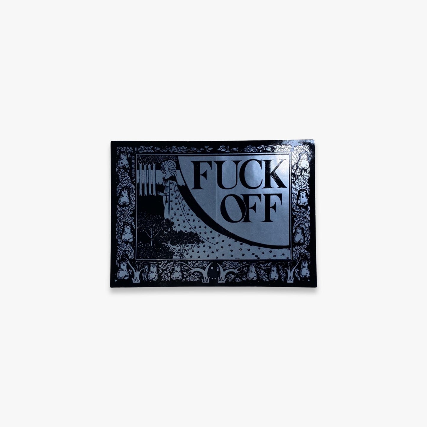 Supreme Sticker 'F*ck Off' Black / Silver (SS16) Skateboard Vinyl Decal Graphic Artwork for Unisex Adult Mens Womens Kids GS Youth Hypebeast Skateboard Vinyl Decal Graphic Artwork for Unisex Adult Mens Womens Kids GS Youth Hypebeast - AVBL MRKT (1)