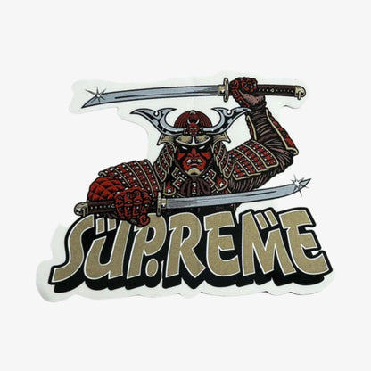 Supreme Sticker 'Samurai' Red / Gold (FW21) Skateboard Vinyl Decal Graphic Artwork for Unisex Adult Mens Womens Kids GS Youth Hypebeast Skateboard Vinyl Decal Graphic Artwork for Unisex Adult Mens Womens Kids GS Youth Hypebeast - AVBL MRKT (1)