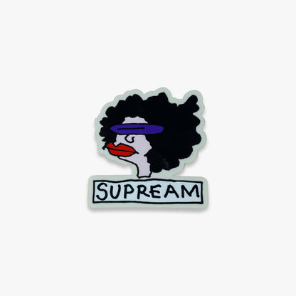 Supreme Sticker 'Supream Gonz Head' Black (FW17) Skateboard Vinyl Decal Graphic Artwork for Unisex Adult Mens Womens Kids GS Youth Hypebeast Skateboard Vinyl Decal Graphic Artwork for Unisex Adult Mens Womens Kids GS Youth Hypebeast - AVBL MRKT (1)