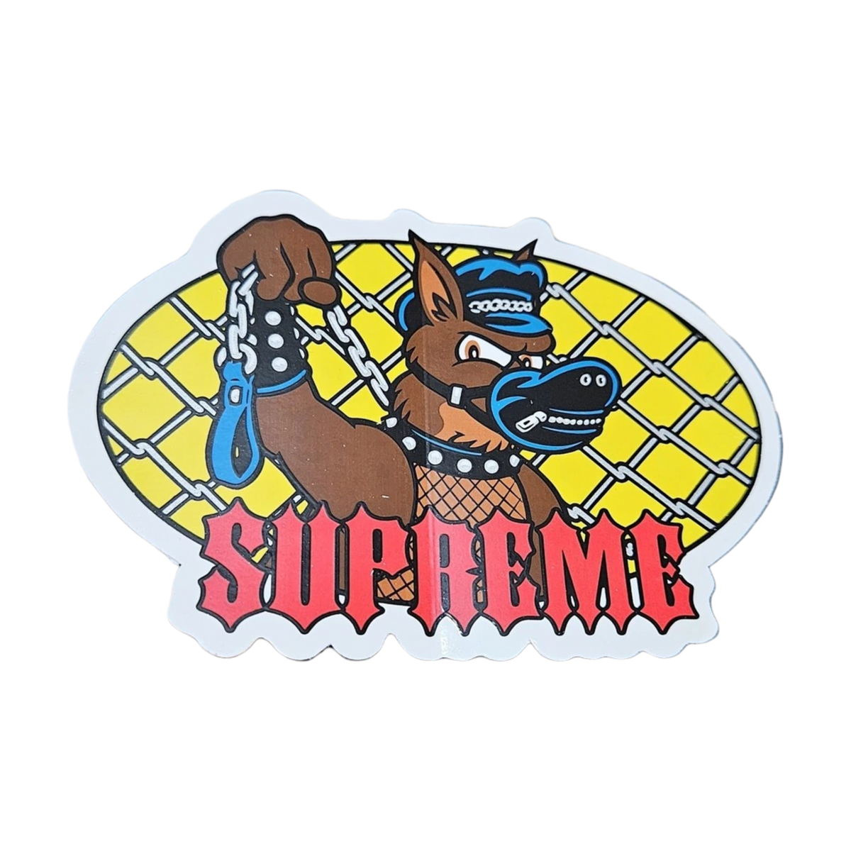 Supreme Sticker x Sean Cliver 'Leash Dog' Yellow (SS26) - AVBL MRKT (1)