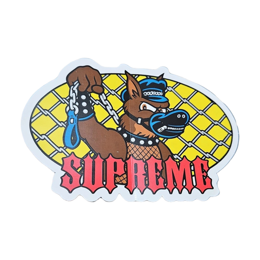 Supreme Sticker x Sean Cliver 'Leash Dog' Yellow (SS26) - AVBL MRKT (1)