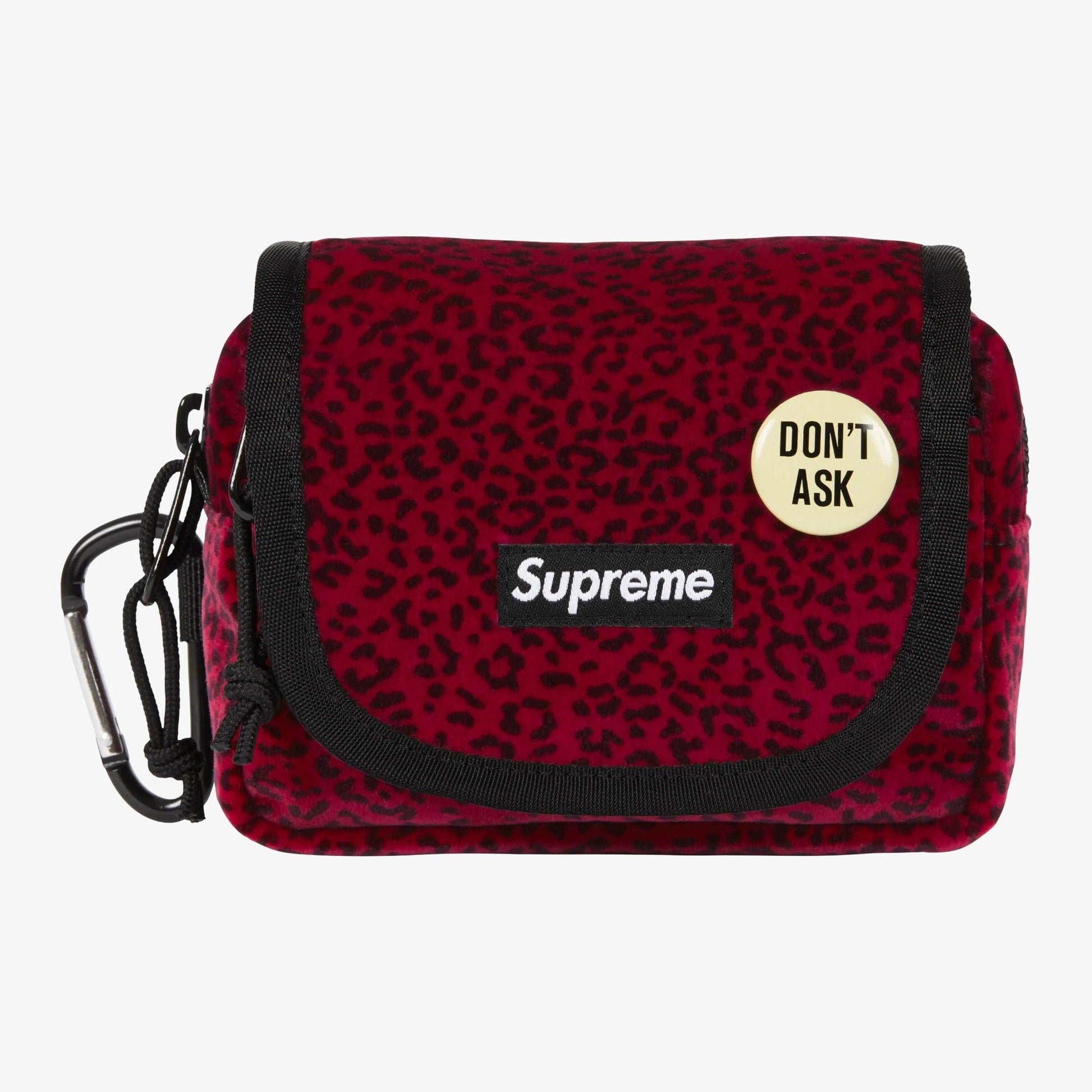 Supreme Velvet Mini Pouch Red Leopard (FW25) [FW25B10-RED-LEOPARD] Casual Fashion Belt Bag for Unisex Adult Mens Womens Kids GS Youth Hypebeast - AVBL MRKT (1)