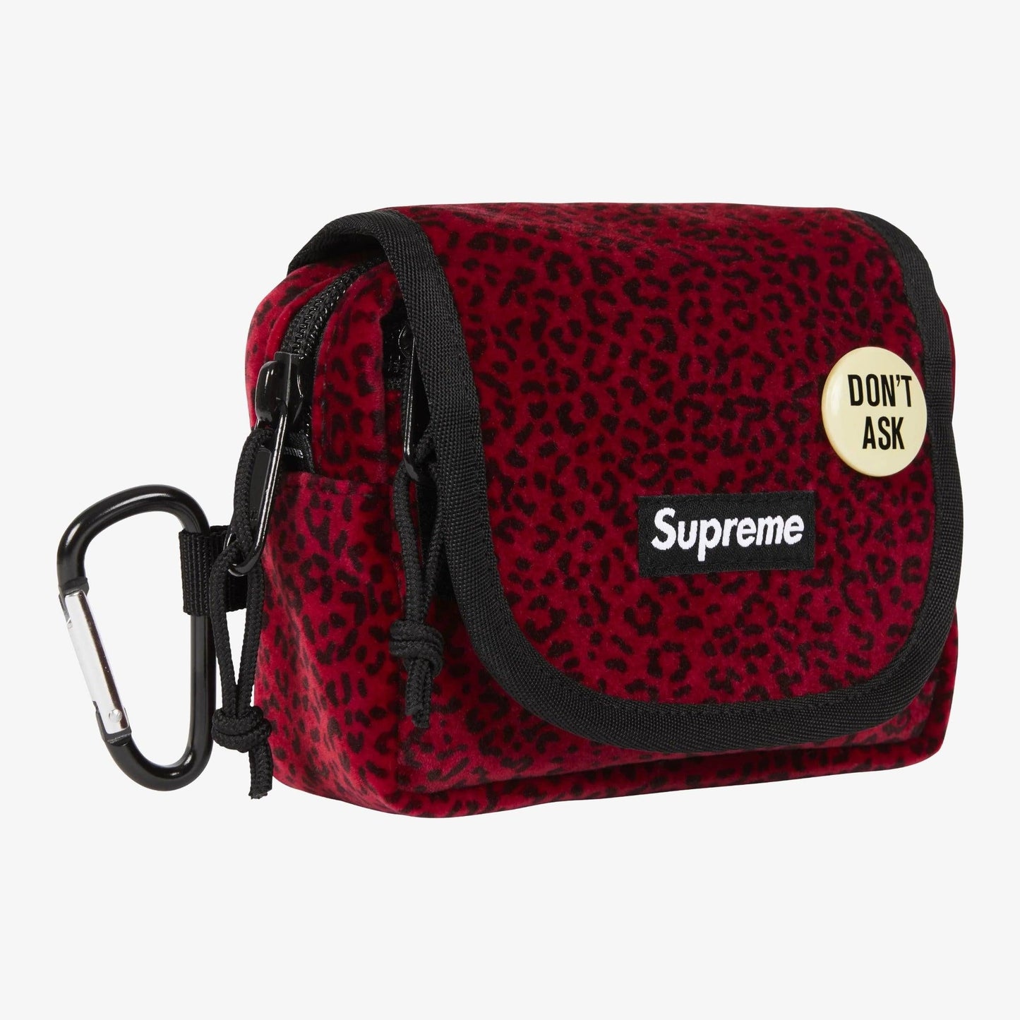 Supreme Velvet Mini Pouch Red Leopard (FW25) [FW25B10-RED-LEOPARD] Casual Fashion Belt Bag for Unisex Adult Mens Womens Kids GS Youth Hypebeast - AVBL MRKT (2)