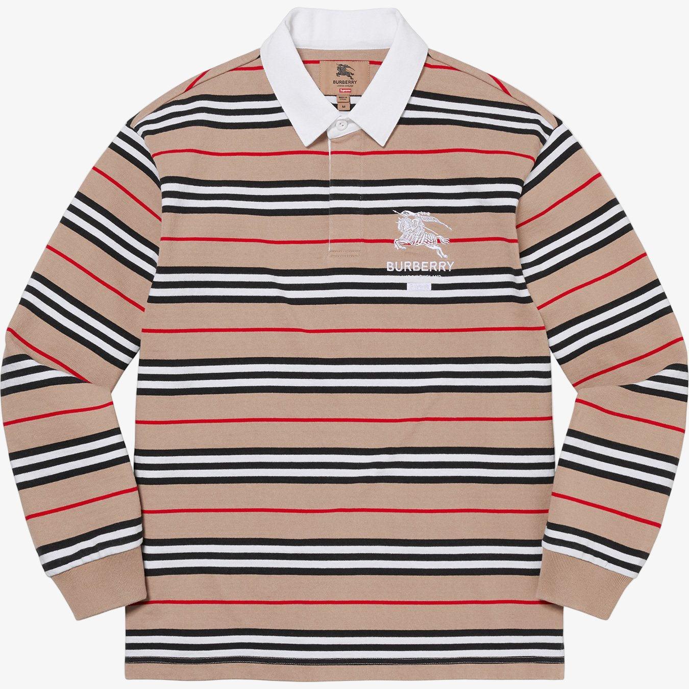 Supreme x Burberry Rugby Beige (SS22) [SS22KN12-BEIGE] Casual Fashion Polo Top for Unisex Adult Mens Hypebeast - AVBL MRKT (1)