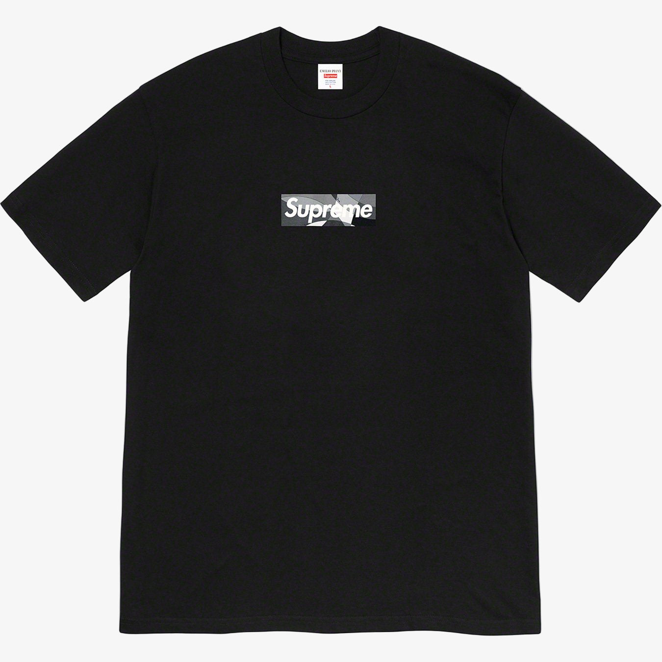 Supreme x Emilio Pucci Tee 'Box Logo' Black / Black (SS21) [SS21T4-BLACK-BLACK] Casual Fashion T-Shirt Top for Unisex Adult Mens Hypebeast - AVBL MRKT (1)