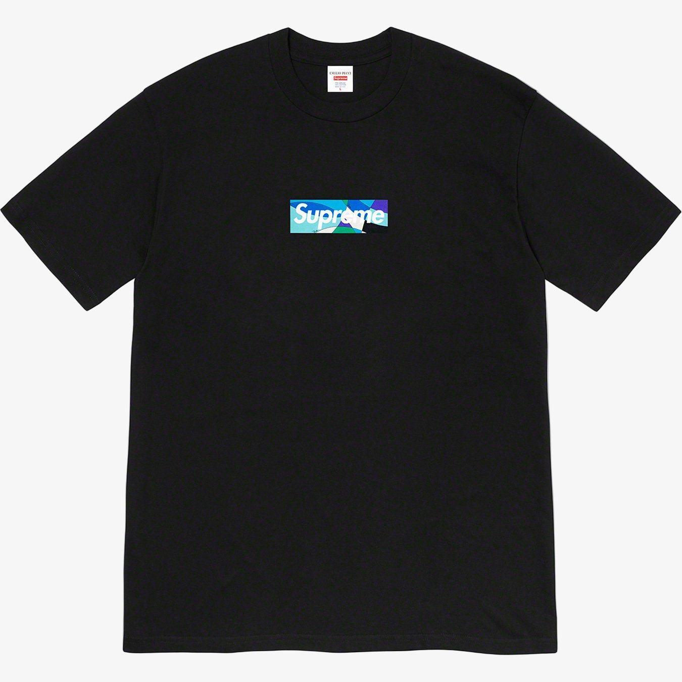 Supreme x Emilio Pucci Tee 'Box Logo' Black / Blue (SS21) [SS21T4-BLACK-BLUE] Casual Fashion T-Shirt Top for Unisex Adult Mens Hypebeast - AVBL MRKT (1)