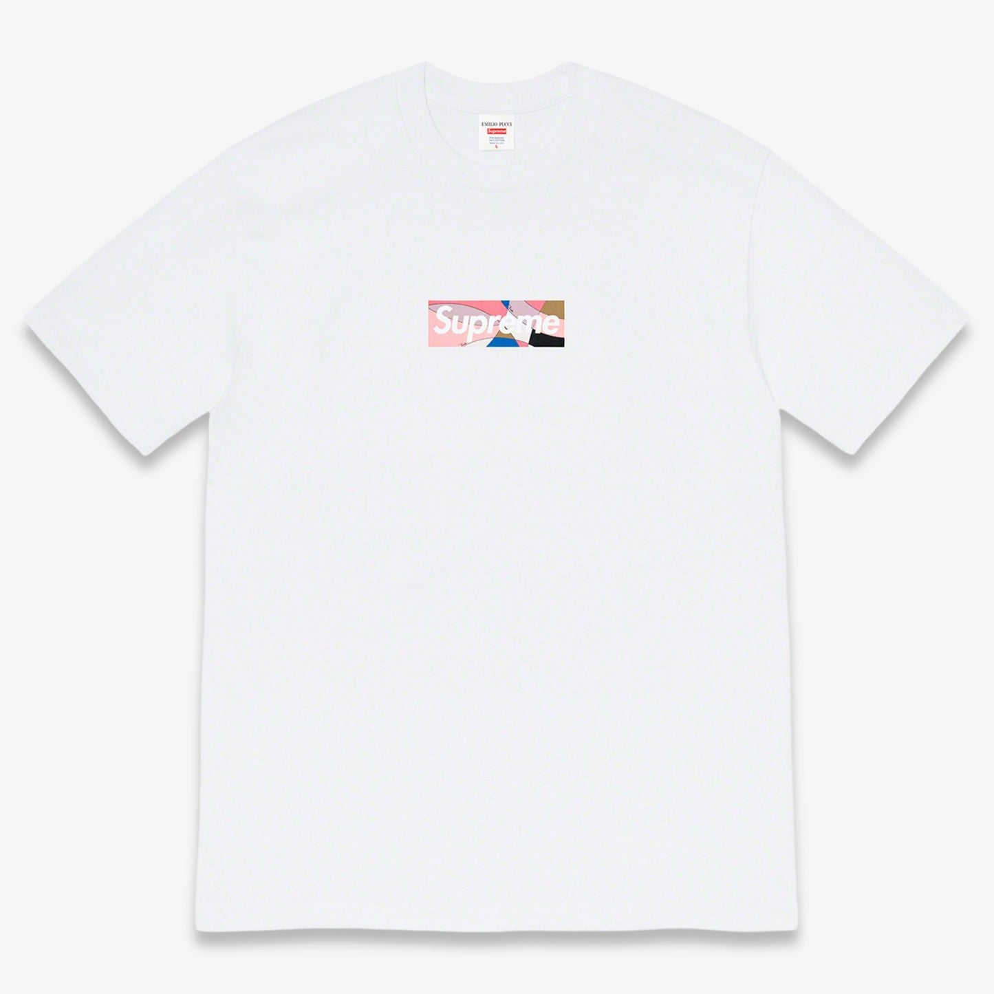 Supreme x Emilio Pucci Tee 'Box Logo' White / Dusty Pink (SS21) [SS21T4-WHITE-DUSTY-PINK] Casual Fashion T-Shirt Top for Unisex Adult Mens Hypebeast - AVBL MRKT (1)