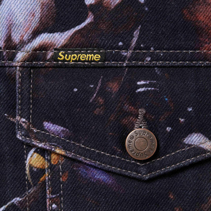 Supreme x Frank Frazetta Faux Shearling Lined Trucker Jacket Multicolor (FW24) [FW24J118-MULTICOLOR] Casual Fashion Winter Coat for Unisex Adult Mens Hypebeast - AVBL MRKT (5)