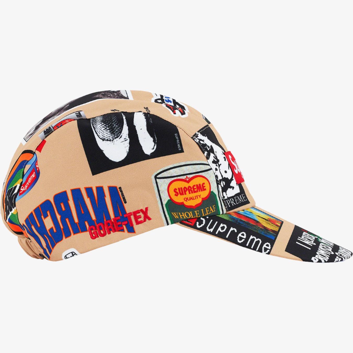 Supreme x GORE-TEX 'Stickers' Long Bill Camp Cap Tan / Multicolor (SS21) [SS21H21-TAN-STICKERS] Casual Fashion Dad Hat for Unisex Adult Mens Womens Kids GS Youth Hypebeast - AVBL MRKT (2)
