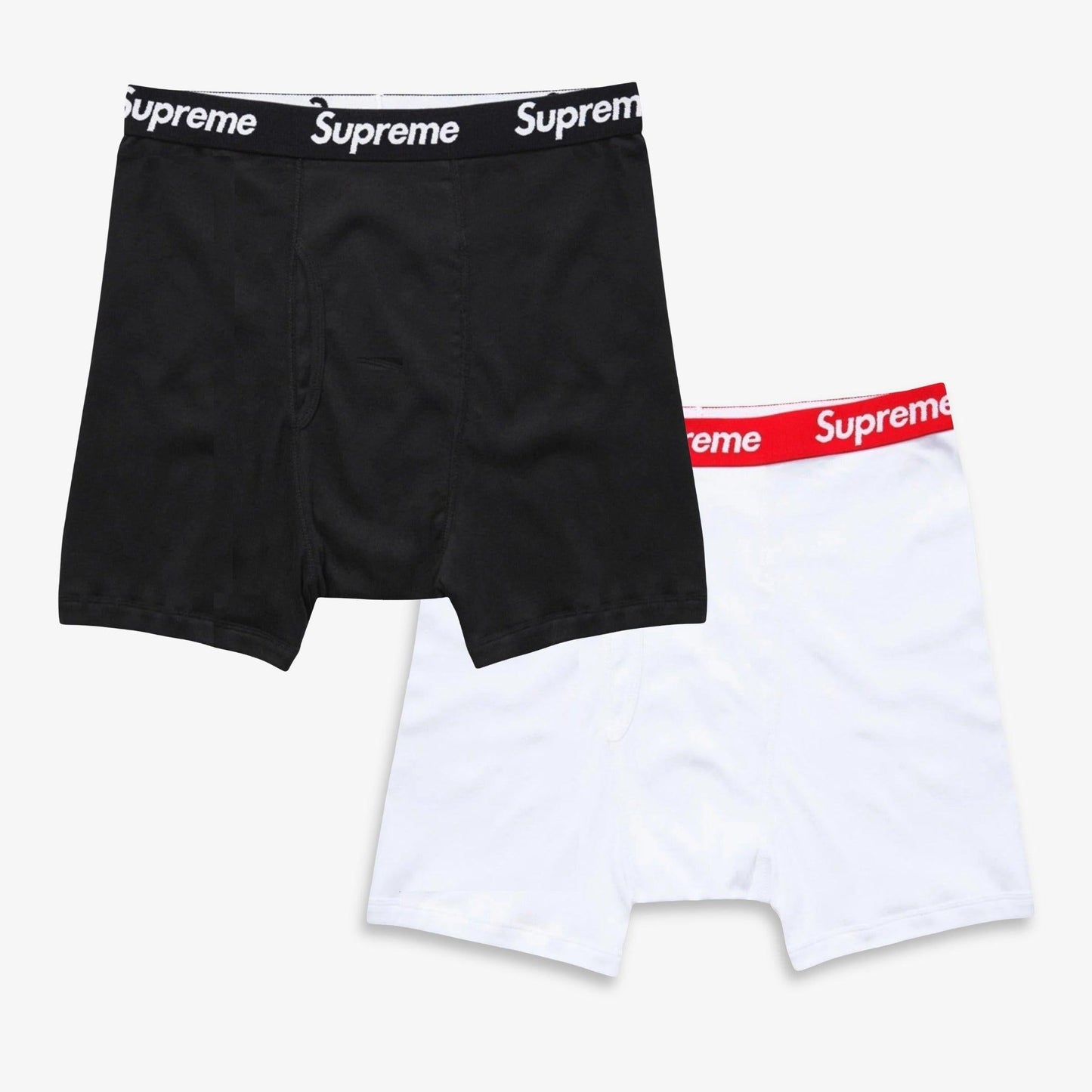 Supreme x Hanes Boxer Brief (1 Single Boxer Brief of Each) Black and White Casual Fashion Underwear for Unisex Adult Mens Womens Kids GS Youth Hypebeast - AVBL MRKT (1)