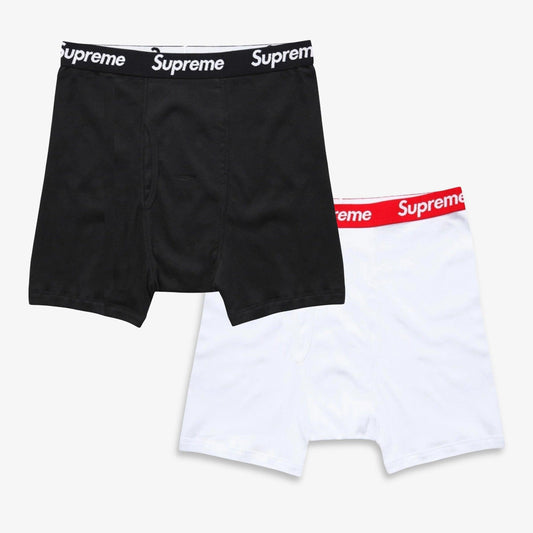 Supreme x Hanes Boxer Brief (1 Single Boxer Brief of Each) Black and White Casual Fashion Underwear for Unisex Adult Mens Womens Kids GS Youth Hypebeast - AVBL MRKT (1)