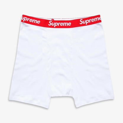 Supreme x Hanes Boxer Brief (1 Single Boxer Brief of Each) White and Heather Grey Casual Fashion Underwear for Unisex Adult Mens Womens Kids GS Youth Hypebeast - AVBL MRKT (2)