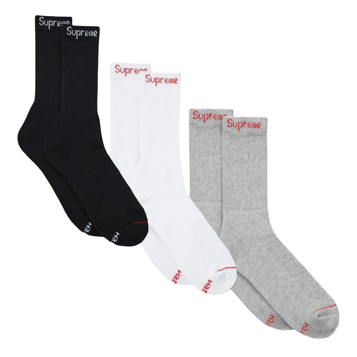 Supreme x Hanes Cushion Crew Socks (1 Single Pair of Socks) - AVBL MRKT (12)