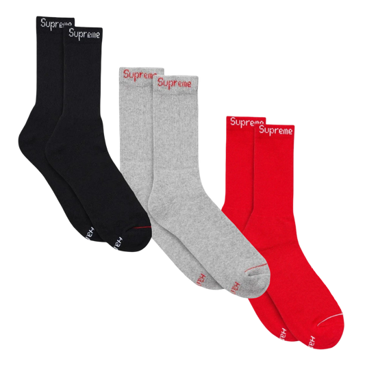 Supreme x Hanes Cushion Crew Socks (1 Single Pair of Socks) - AVBL MRKT (1)