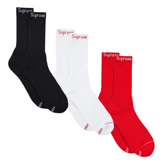 Supreme x Hanes Cushion Crew Socks (1 Single Pair of Socks) - AVBL MRKT (1)