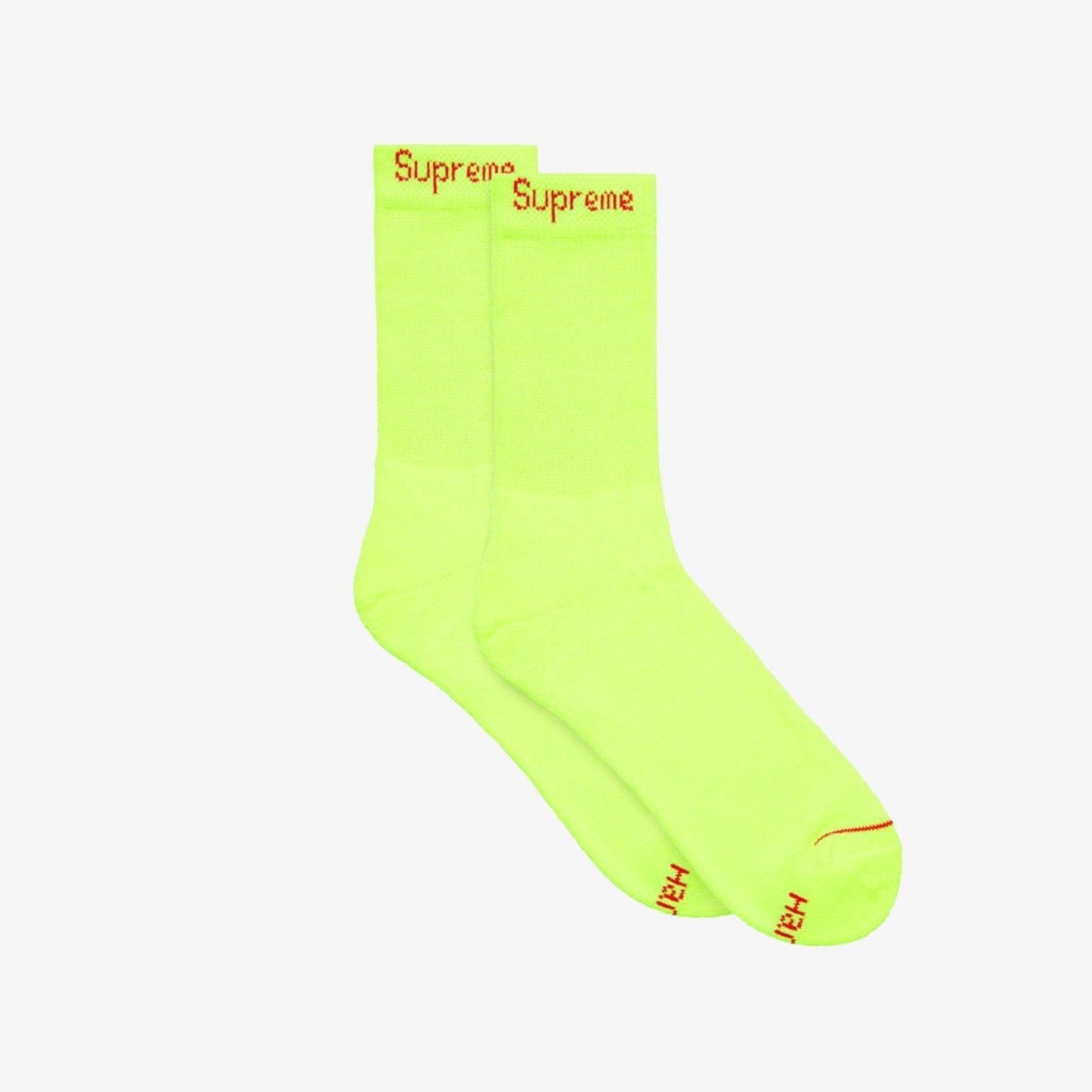 Supreme x Hanes Cushion Crew Socks (4 Pack) Fluorescent Yellow (SS23) [SS23A37-FLUORESCENT-YELLOW] Casual Fashion Cozy for Unisex Adult Mens Womens Kids GS Youth Hypebeast - AVBL MRKT (2)