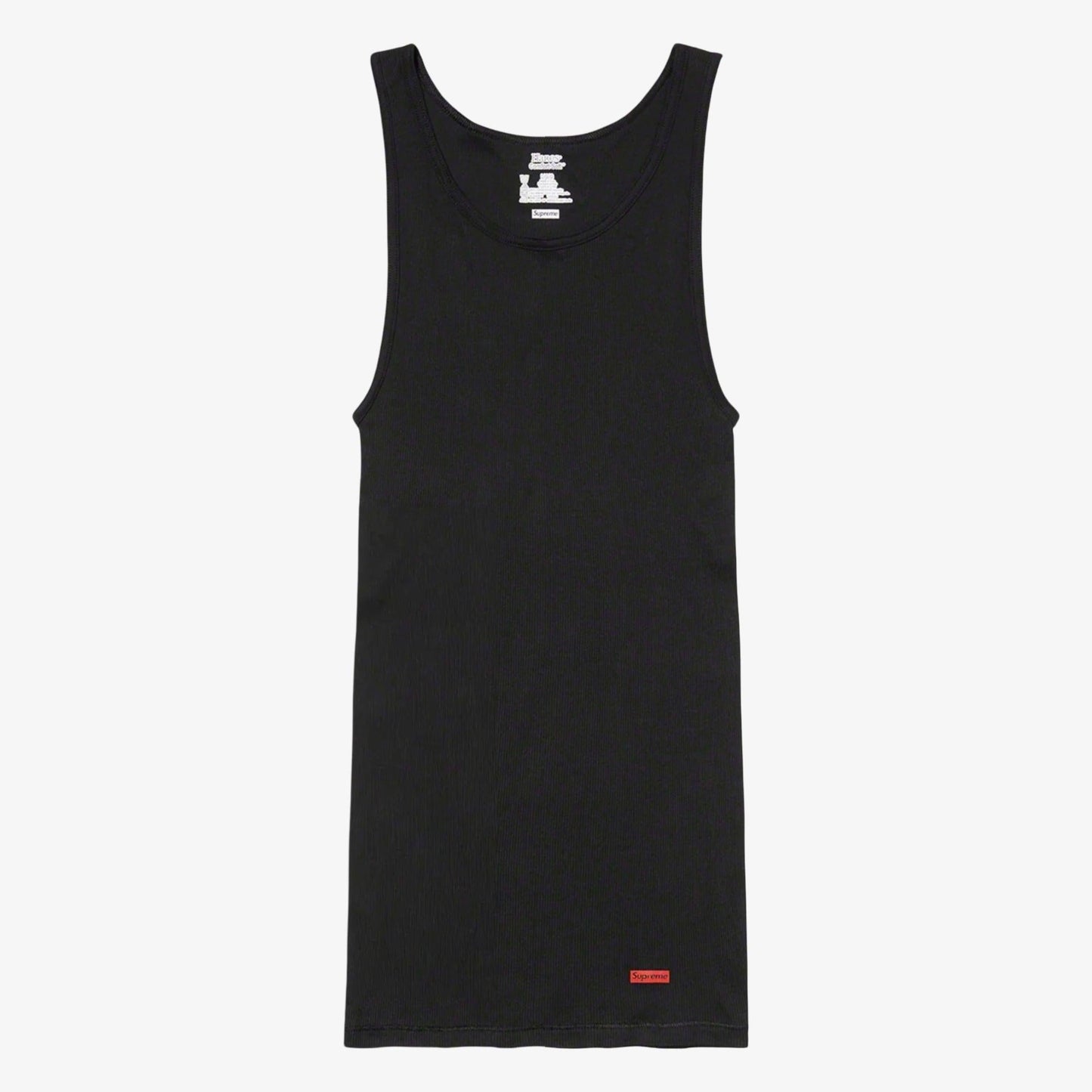 Supreme x Hanes Tagless Tank Top (1 Single Tank Top) Black Casual Fashion Sleeve-Less Shirt Top for Unisex Adult Mens Womens Kids GS Youth Hypebeast - AVBL MRKT (1)