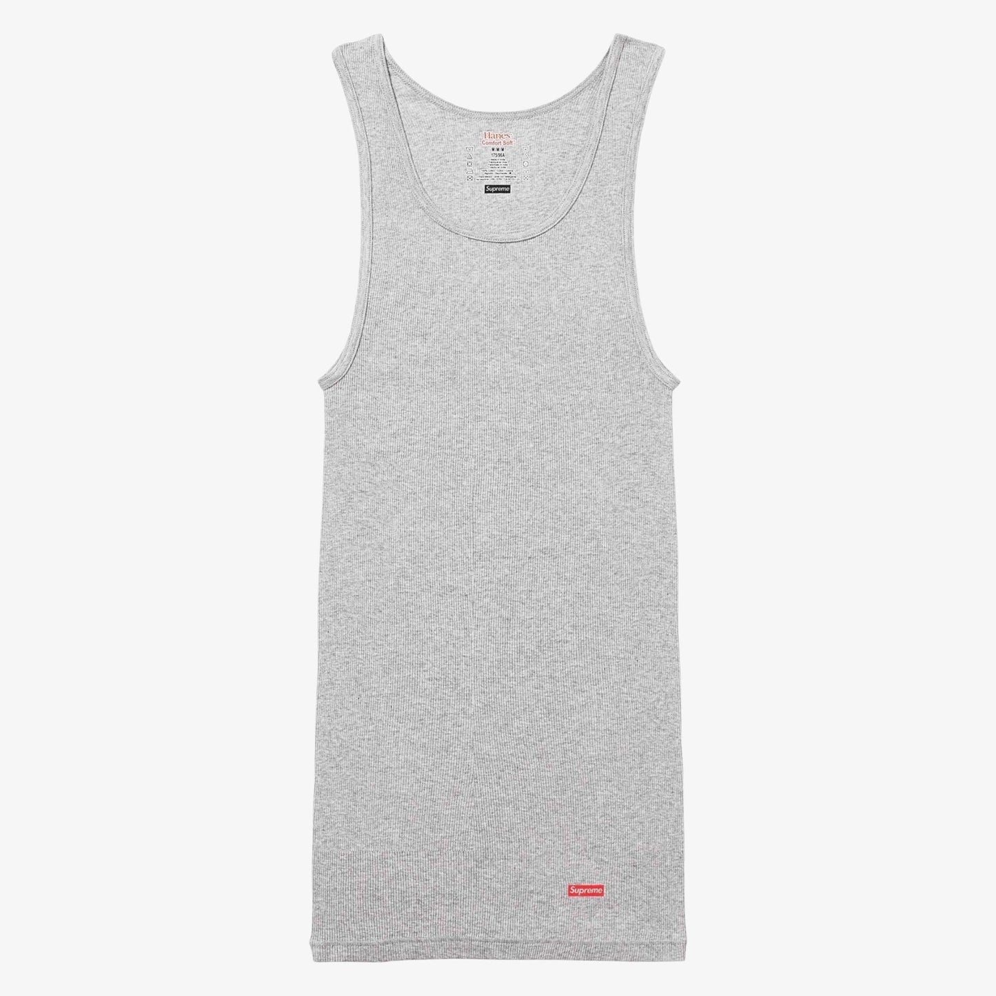 Supreme x Hanes Tagless Tank Top (1 Single Tank Top) Heather Grey Casual Fashion Sleeve-Less Shirt Top for Unisex Adult Mens Womens Kids GS Youth Hypebeast - AVBL MRKT (1)