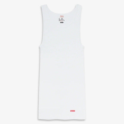 Supreme x Hanes Tagless Tank Top (1 Single Tank Top) White Casual Fashion Sleeve-Less Shirt Top for Unisex Adult Mens Womens Kids GS Youth Hypebeast - AVBL MRKT (1)