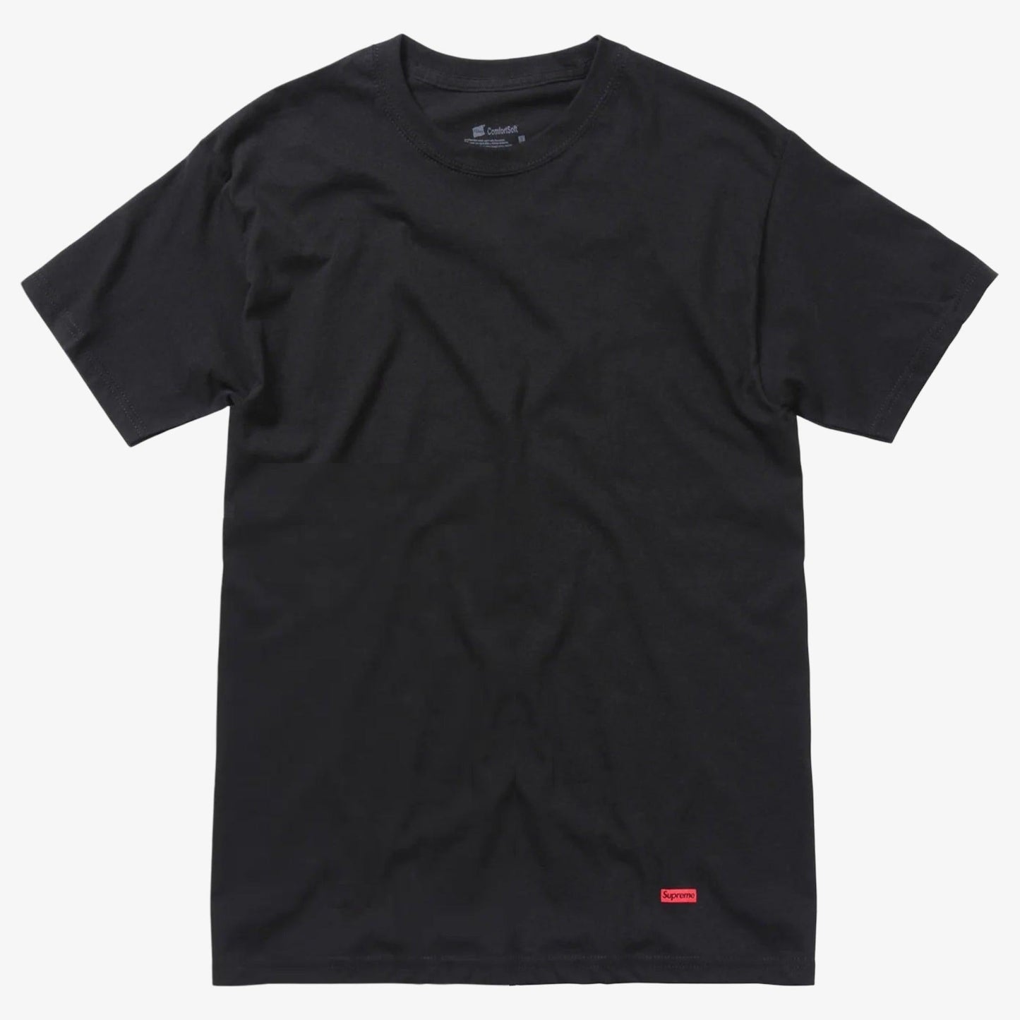 Supreme x Hanes Tagless Tee (1 Single Tee) Black Casual Fashion T-Shirt Top for Unisex Adult Mens Womens Kids GS Youth Hypebeast - AVBL MRKT (1)