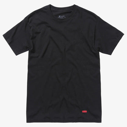 Supreme x Hanes Tagless Tee (1 Single Tee) Black Casual Fashion T-Shirt Top for Unisex Adult Mens Womens Kids GS Youth Hypebeast - AVBL MRKT (1)
