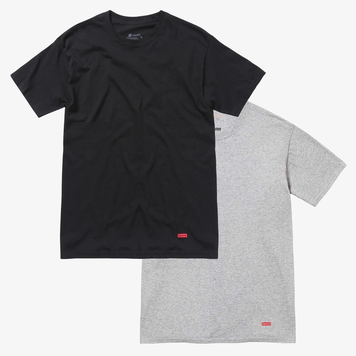 Supreme x Hanes Tagless Tee (1 Single Tee) Black / Heather Grey - AVBL MRKT (1)