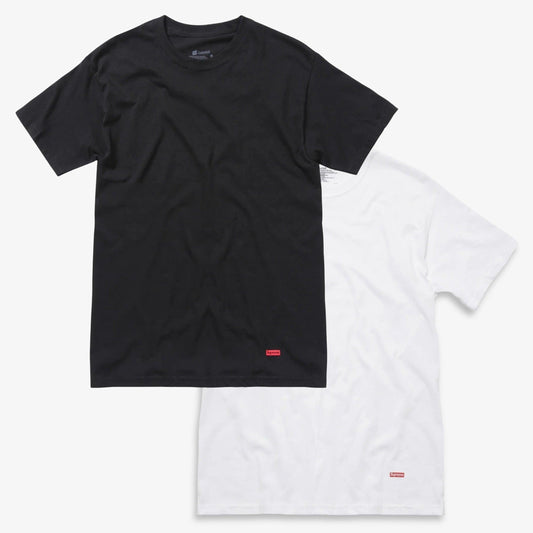 Supreme x Hanes Tagless Tee (1 Single Tee) Black / White - AVBL MRKT (1)