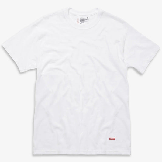 Supreme x Hanes Tagless Tee (1 Single Tee) White Casual Fashion T-Shirt Top for Unisex Adult Mens Womens Kids GS Youth Hypebeast - AVBL MRKT (1)