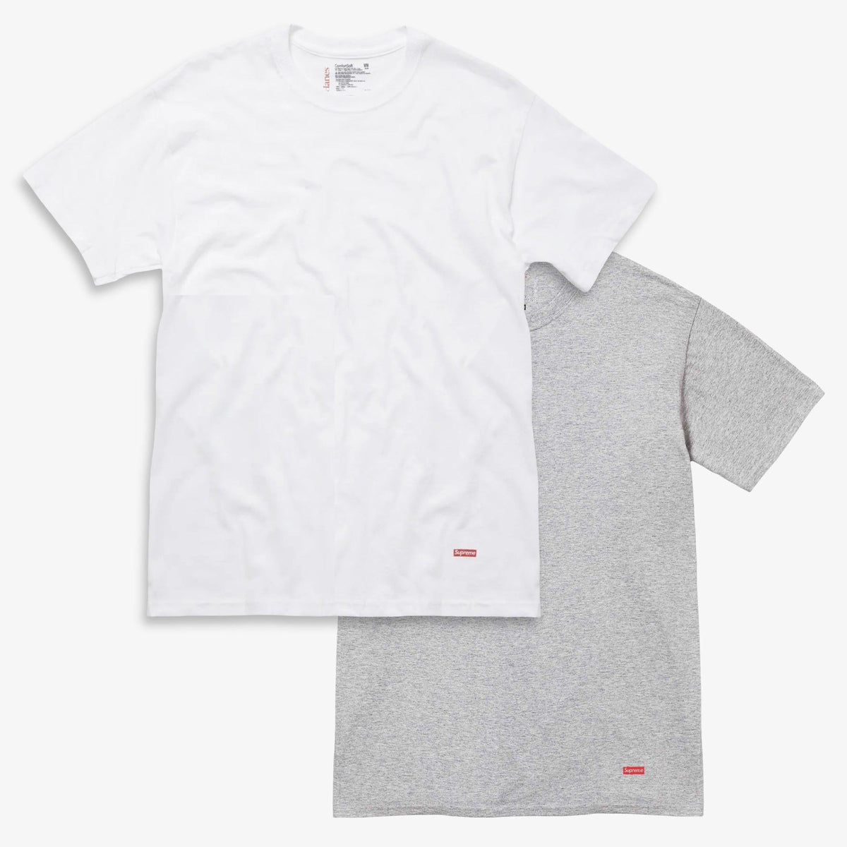 Supreme x Hanes Tagless Tee (1 Single Tee) White / Heather Grey - AVBL MRKT (1)