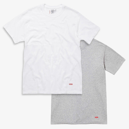 Supreme x Hanes Tagless Tee (1 Single Tee) White / Heather Grey - AVBL MRKT (1)