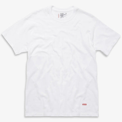 Supreme x Hanes Tagless Tee (1 Single Tee of Each) Black and White Casual Fashion T-Shirt Top for Unisex Adult Mens Womens Kids GS Youth Hypebeast - AVBL MRKT (4)