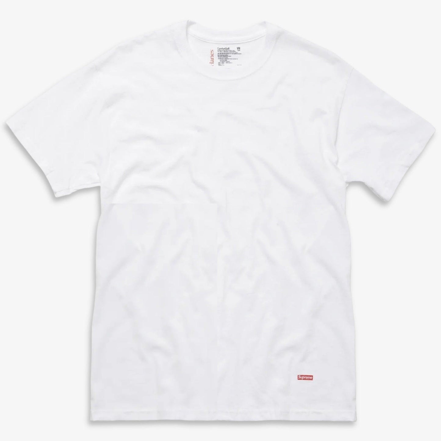 Supreme x Hanes Tagless Tee (1 Single Tee of Each) White and Heather Grey Casual Fashion T-Shirt Top for Unisex Adult Mens Womens Kids GS Youth Hypebeast - AVBL MRKT (2)