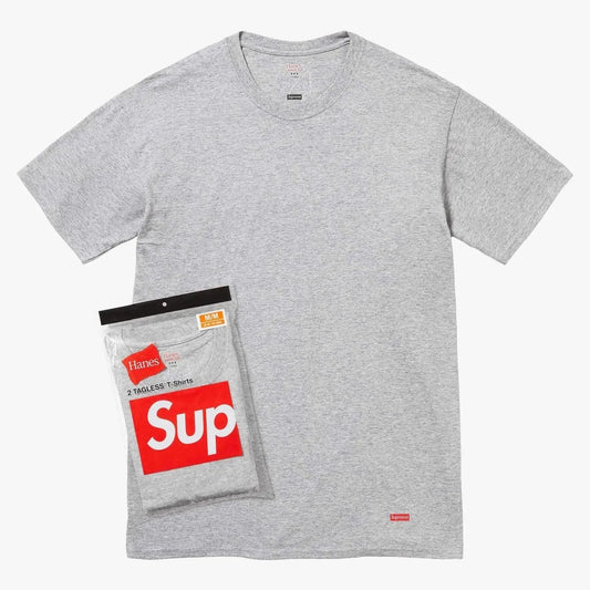 Supreme x Hanes Tagless Tees (Full Pack) Heather Grey - AVBL MRKT (1)