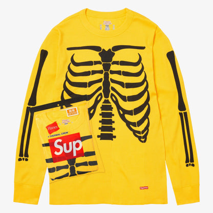 Supreme x Hanes Thermal Crew (1 Pack) 'Bones' Yellow (FW25) [FW25A29-YELLOW] Casual Fashion L/S Long Sleeve Shirt Top for Unisex Adult Mens Womens Kids GS Youth Hypebeast - AVBL MRKT (1)