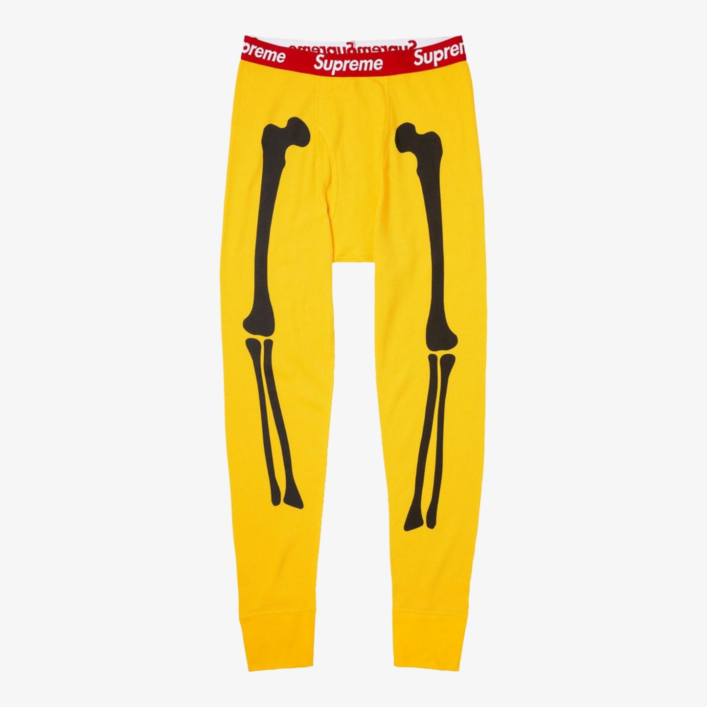 Supreme x Hanes Thermal Pant (1 Pack) 'Bones' Yellow (FW25) [FW25A30-YELLOW] Casual Fashion Long John Bottoms for Unisex Adult Mens Womens Kids GS Youth Hypebeast - AVBL MRKT (2)