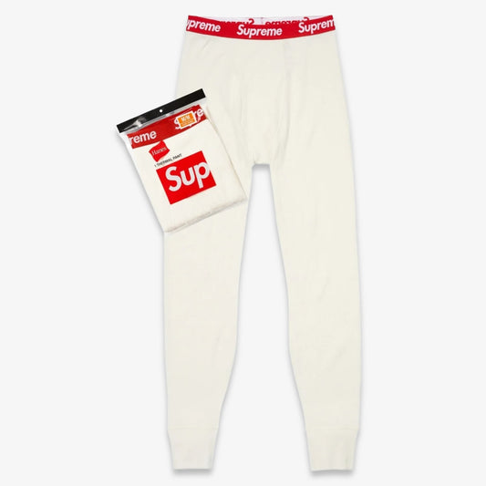 Supreme x Hanes Thermal Pant (1 Pack) Natural [99HAA39B-NATURAL] Casual Fashion Long John Bottoms for Unisex Adult Mens Womens Kids GS Youth Hypebeast - AVBL MRKT (1)