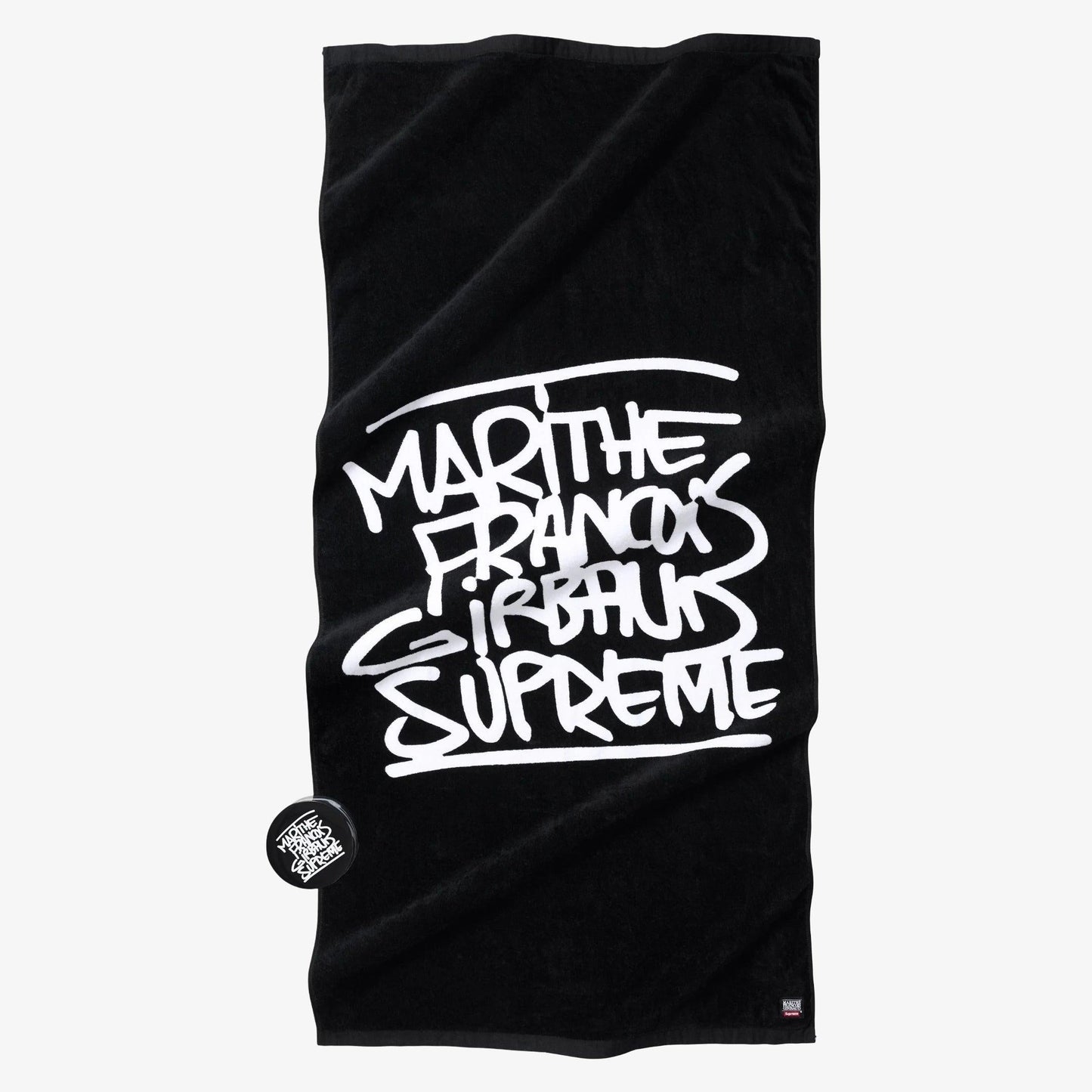 Supreme x Marithe + Francois Girbaud Compressed Towel Black (SS25) [SS25A11-BLACK] Casual Fashion Beach Dry Rag for Unisex Adult Mens Womens Kids GS Youth Hypebeast - AVBL MRKT (1)