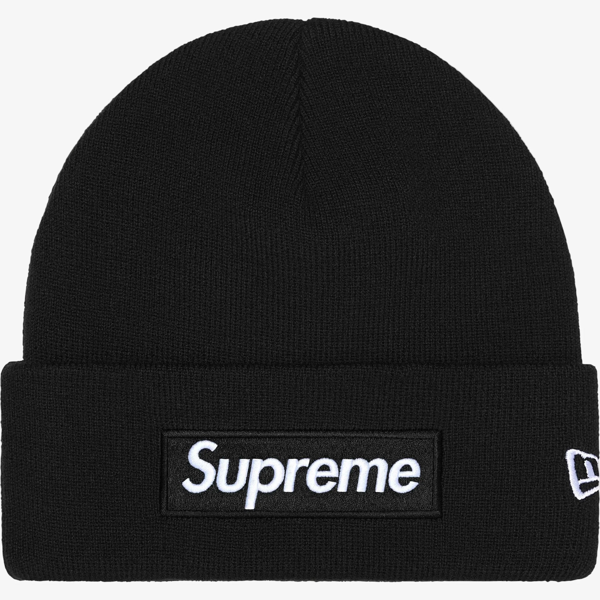 Supreme x New Era Beanie 'Box Logo' Black (FW25) [FW25BN5-BLACK] Casual Fashion Warm Cozy Hat for Unisex Adult Mens Womens Kids GS Youth Hypebeast - AVBL MRKT (1)