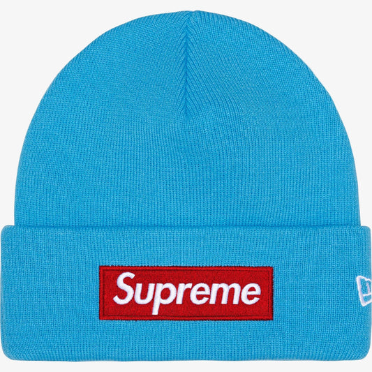 Supreme x New Era Beanie 'Box Logo' Cyan Blue / Red (FW25) [FW25BN5-CYAN] Casual Fashion Warm Cozy Hat for Unisex Adult Mens Womens Kids GS Youth Hypebeast - AVBL MRKT (1)
